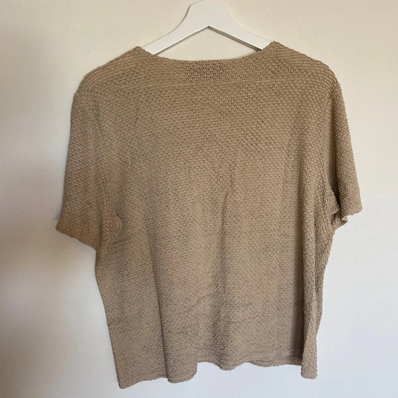 Vintage Textured Short Sleeve Blouse Top - XL - Picture 5 of 5